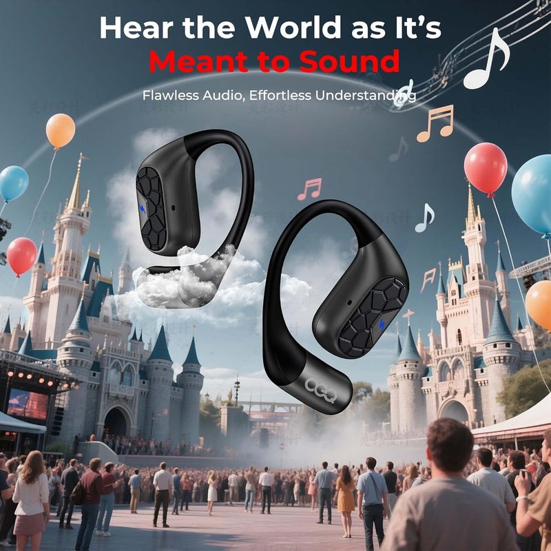 OEQ Store Open-Ear Bluetooth Earbuds - 24H Playtime, IPX5 Waterproof, Comfortable Clip-On Design for Workouts, Office, and Sensitive Ears with Secure Fit & Crystal Sound - Image 3